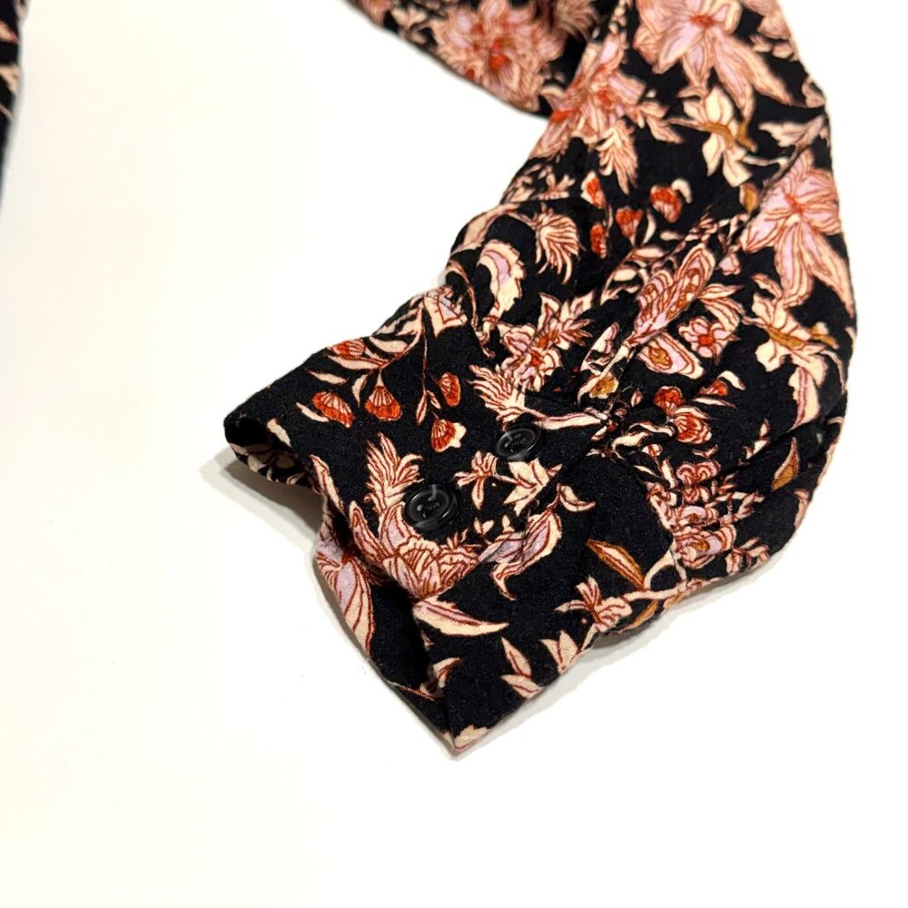 Knox Rose Floral Rayon Babydoll Dress Block Print Boho Grunge Paisley Oversized - Picture 12 of 13